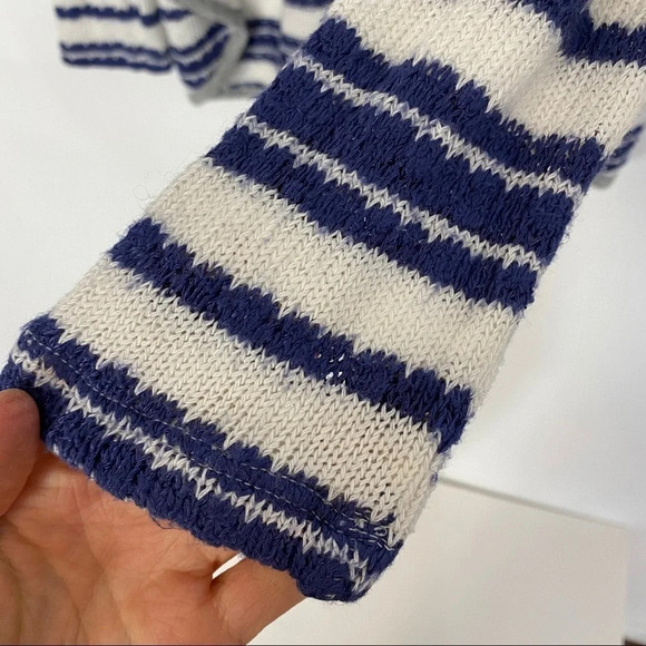 Splendid Cardigan Sweater Womens Size Medium Striped Knit Blue White Stripes - Picture 4 of 9